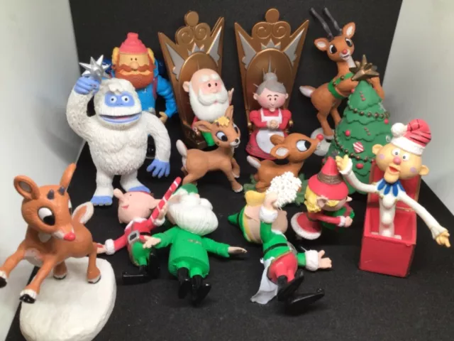 Lot of 14 2002 - 2011 Rudolph The Red Nosed Reindeer Toy PVC Figures