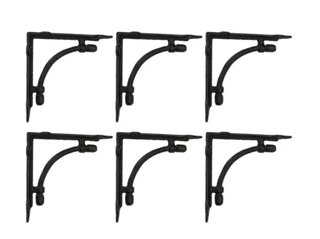 6 Medium Cast Iron Shelf Brackets Corbels( 6 1/2" x 6 1/2")