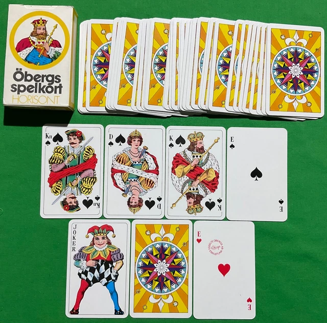 Old Vintage OBERG Non Standard * HORISONT * Playing Cards Spelkort GEOMETRIC Art