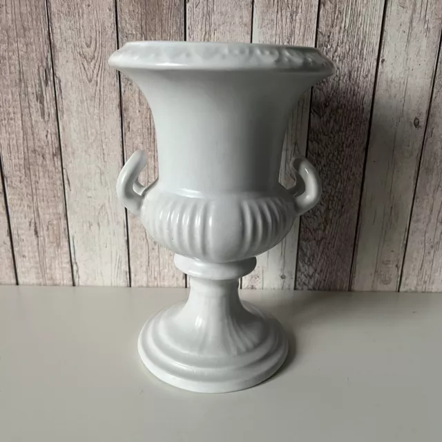 Vintage Dartmouth Pottery White Classic Urn Vase 67B 17.5cm / 7” Tall