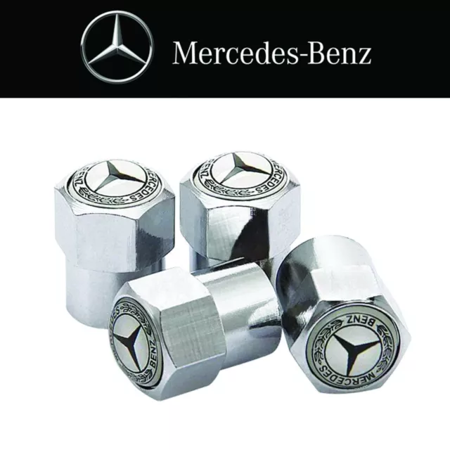 Mercedes Benz x4 Metal Dust Air Valve Tyre Stem Caps FIT ALL model - A C E Class