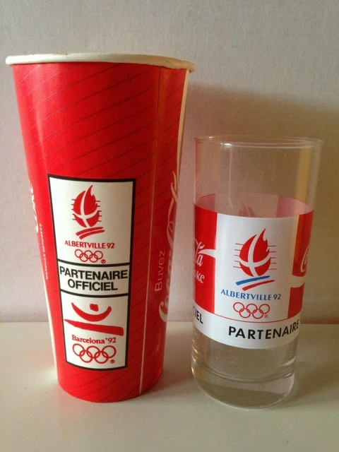 Lot 2 Bouteilles Evian Verre édition Limitée Jeux Olympiques Albertville 92 - Déco Collection