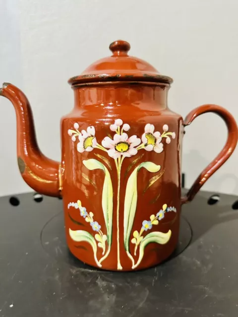 ancienne cafetière tole émaillée