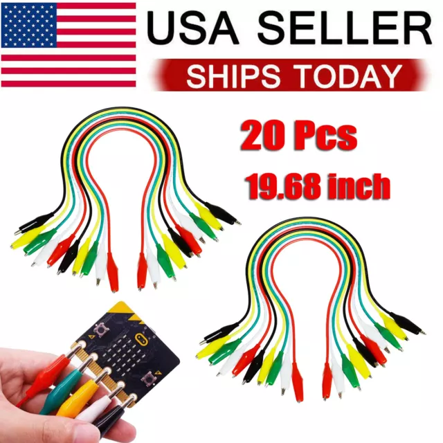 10/20 Pcs Alligator Clips Electrical Jumper Wires Dual Ended Insulators Cables