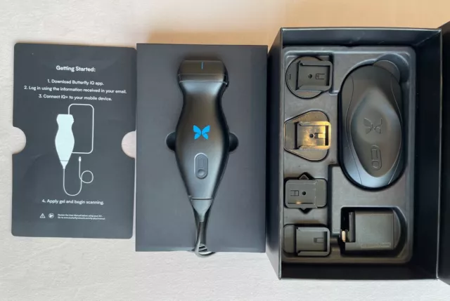 Butterfly IQ+ PLUS Portable Ultrasound Lightning with Charging Base/Cable/Box