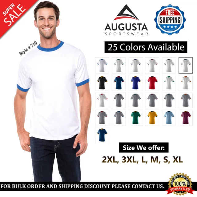 Augusta Sportswear 50/50 Polyester/Cotton Jersey Knit Ringer T-Shirt 710 S-3XL
