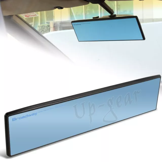 Universal Broadway Flat Interior Clip On Rear View Blue Tint Mirror 300MM Wide