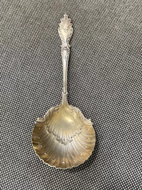Antique Mermod Jaccard & Co. Silver Plated Serving Spoon Clam Shell Design