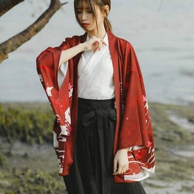 Women Japanese Kimono Jacket Tops Coat Cardigan Ethnic Yukata Haori Tops Casual