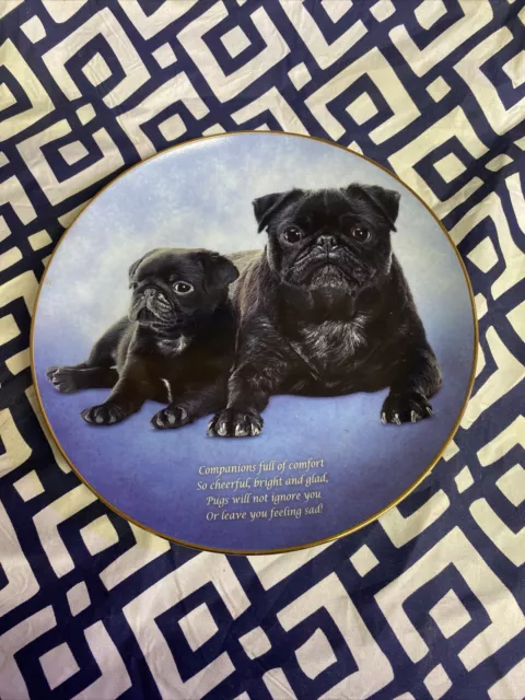 Danbury Mint Pug Companions Plate