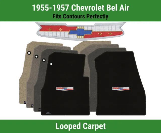 Lloyd Classic Loop Front Mats for '55-57 Chevy Bel Air w/Chevy Vintage Crest