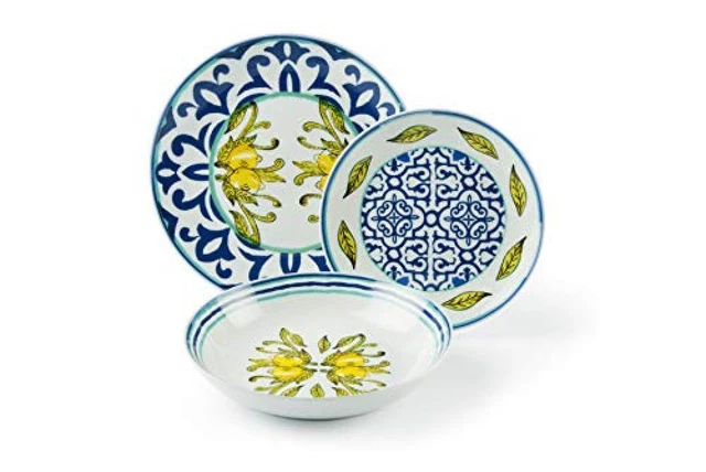 Excelsa Amalfi Servizio Piatti 18 Pezzi, Porcellana - NUOVO