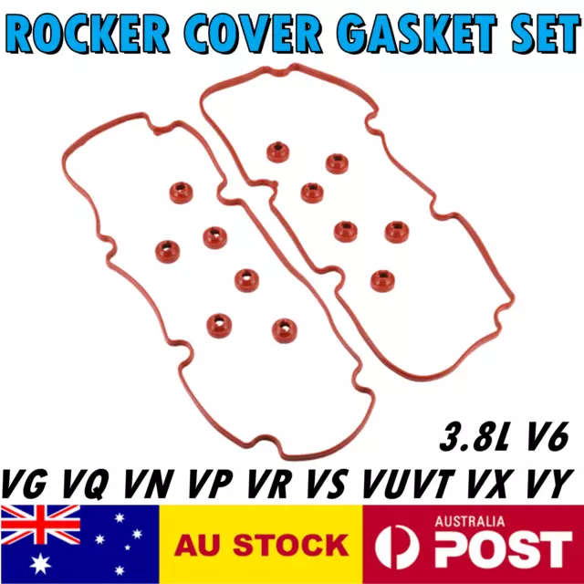 2Sets Rocker Cover Gasket Set For Holden Commodore Vx Vy Ecotec L36 3.8L V6