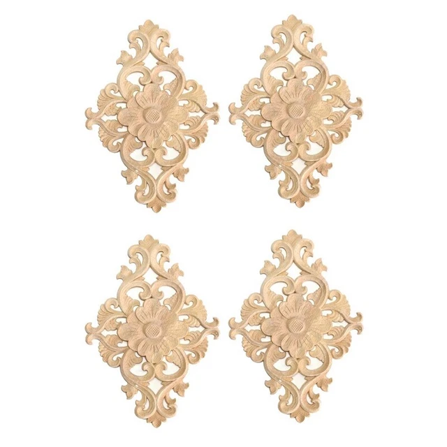 21X15cm Décorations pour la Maison en Bois Sculpté et Non Peint Peint À la 9328