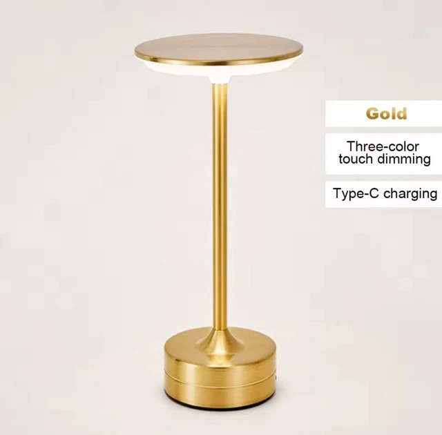 Lampe De Poche Vintage Wonder - Dorée, Cuir, Art Déco, Fonctionne Sur Piles