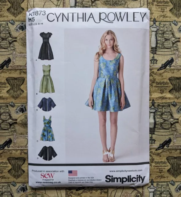 Simplicity Muster 1873, Passformkleid mit Umhangjacke, Cynthia Rowley Gr. 6-14