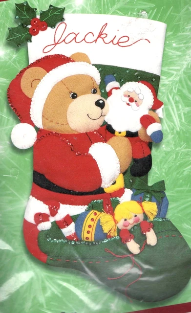 Hágalo usted mismo Bucilla Peluches Navidad Santa Bear Juguetes Fieltro Kit 84556