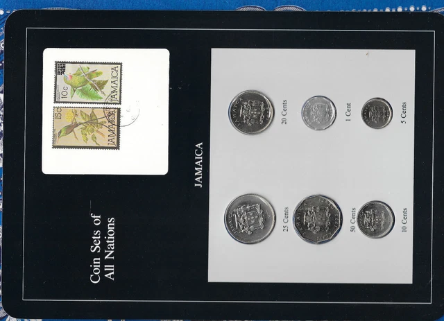 Coin Sets of All Nations Jamaica 1974-1977 UNC 50 cents FM(M) 1977 20 FM(M) 1974