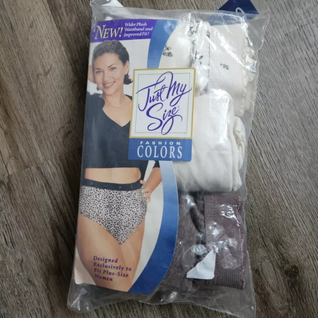 Just My Size - Women's 5 Pack Cotton Hi-Cut Brief Panties Size 9 (14-16)