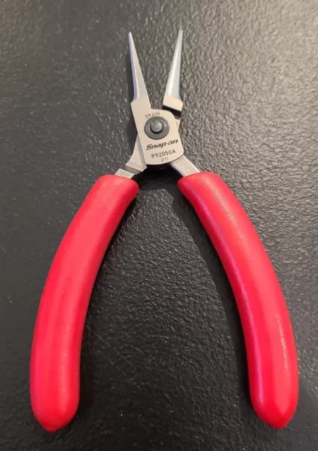 Snap-On E704CG Red rubber handle precision needle nose pliers made in USA GM