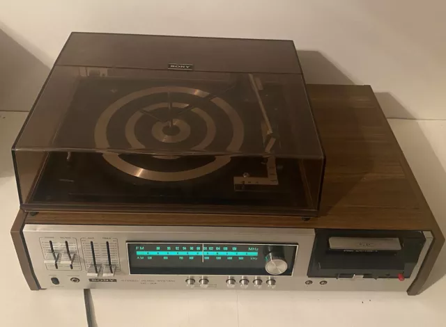 Vintage Sony HP-169 STEREO AM FM RECEIVER W/ TURNTABLE & CASSETTE FOR PARTS