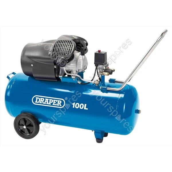 Draper 100L Direct Drive V-Twin Air Compressor, 2.2kW/3hp