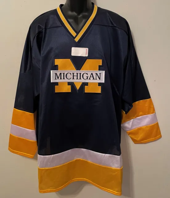 Vintage 90s UNIV MICHIGAN WOLVERINES CRABLE Mesh HOCKEY JERSEY NWT NEW Old Stock