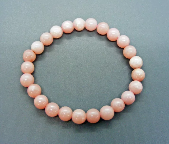 Echtes PINK OPAL Edelstein-Armband+Kugelarmband Ø 8 mm -19 cm--NEU- A-Qualität -