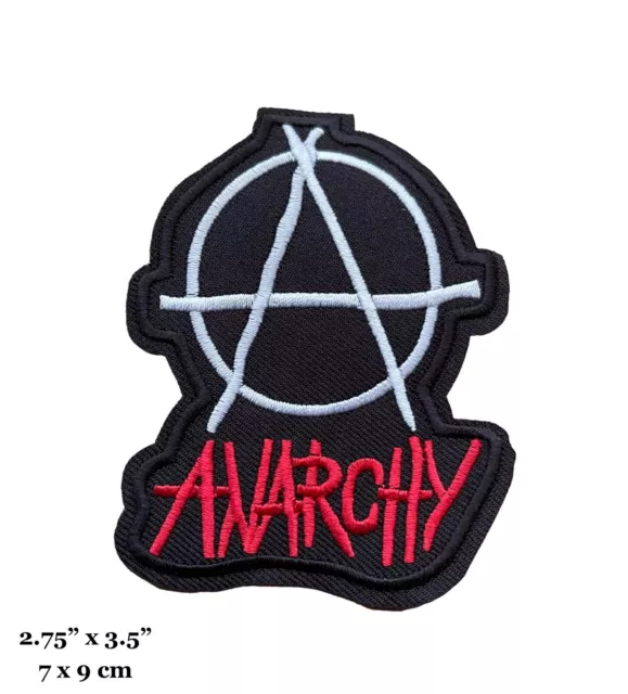 Anarchists Anarchy A Symbol White Red Black Logo Embroidered Iron On Patch