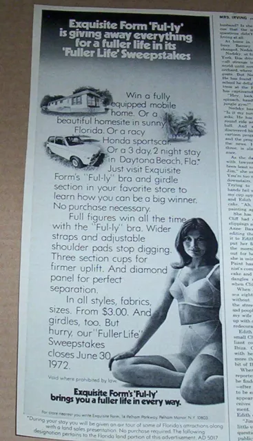 1971 VINTAGE AD - Exquisite Form SEXY GIRL lingerie Bra Pantie Girdle PRINT  AD $7.99 - PicClick