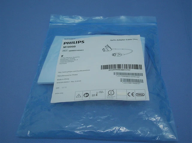 Philips M1900B SpO2 Adapter Cable, 989803105451, New