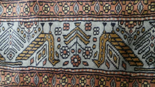 Persain design Oriental CARPET RUG HAND MADE Vintage Fine weave 6ft 3" x 4ft 2" 3