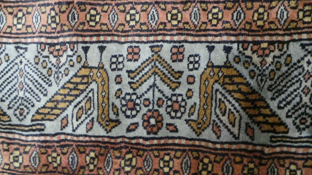 Persain design Oriental CARPET RUG HAND MADE Vintage Fine weave 6ft 3" x 4ft 2" 3