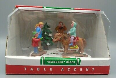Vintage Lemax Coventry Cove Reindeer Rides Christmas Scene Polyresin Figures