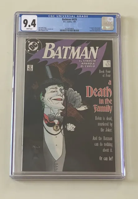 Batman #429 "A Death in the Family" Part 4 (1989) CGC 9.4 DC COMICS WHITE PAGES