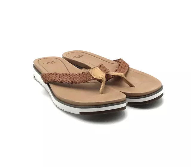 UGG Women's Lorrie 1016176 Brown Slip On Flip Flop Sandals - Size 10