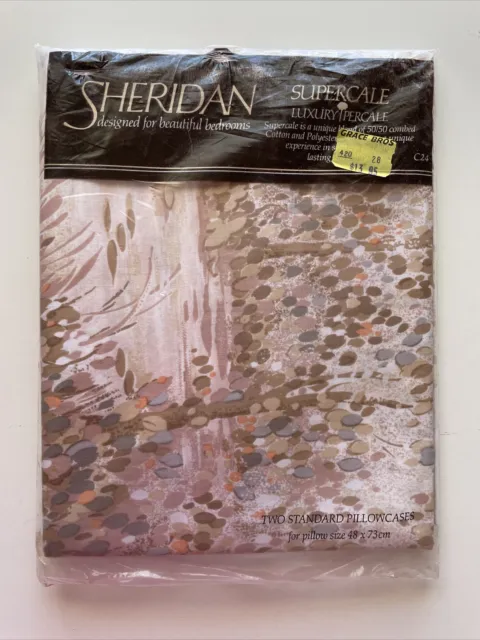 Vintage Sheridan Supercale Luxury Pillowcase Set Of 2 Pillow Case New Old Stock