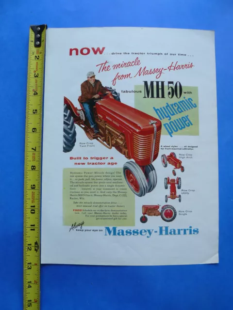 THE FARM QUARTERLY-SPRING 1956-AD-MASSEY-HARRIS Model MH50 TRACTOR/RACINE, WIS