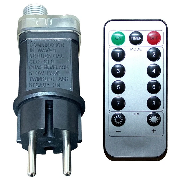 Brandneu Adapter 4 Helligkeitsstufen Lichterkette Mit Fernbedienung Power