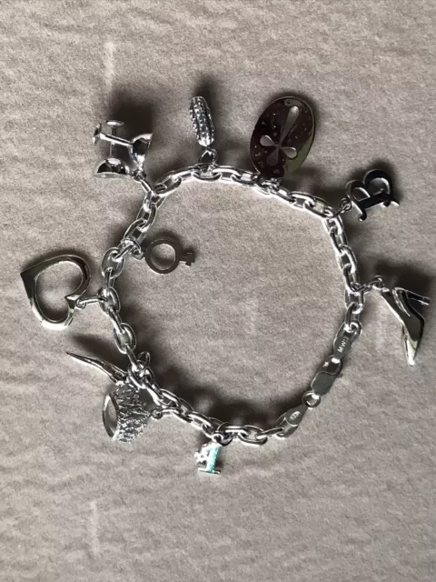 Women's Various Charms Bracelet - 925 Sterling Silver Chain