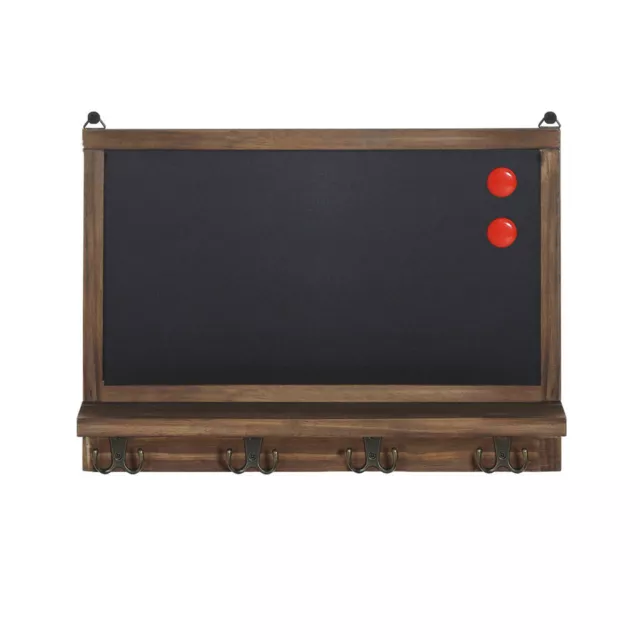 Vintage Wood Framed Chalkboard Magnetic With Key Hooks Shaby Chic Blackboard DIY 2