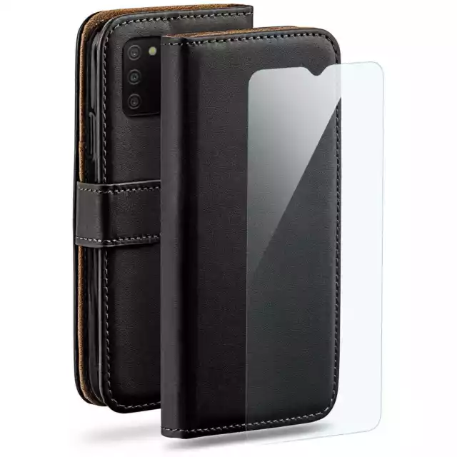 Handy Tasche für Samsung Galaxy A03s Schutz Hülle Case Etui Handyhülle mit Folie