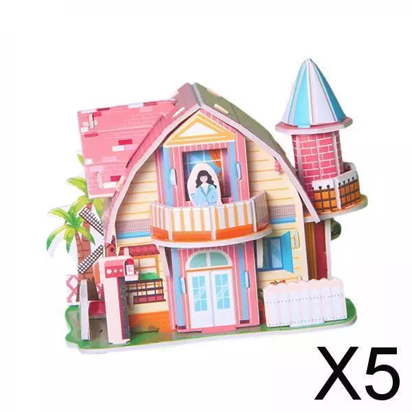 5X DIY 3D Jigsaw Puzzle Toys Happy House for Decorative Unique Gifts Home