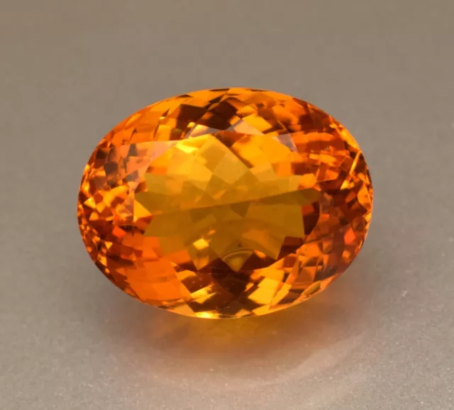 Natural Orange yellow Brazil Madeira Citrine  38.75 Ct Certified Oval Loose Gem