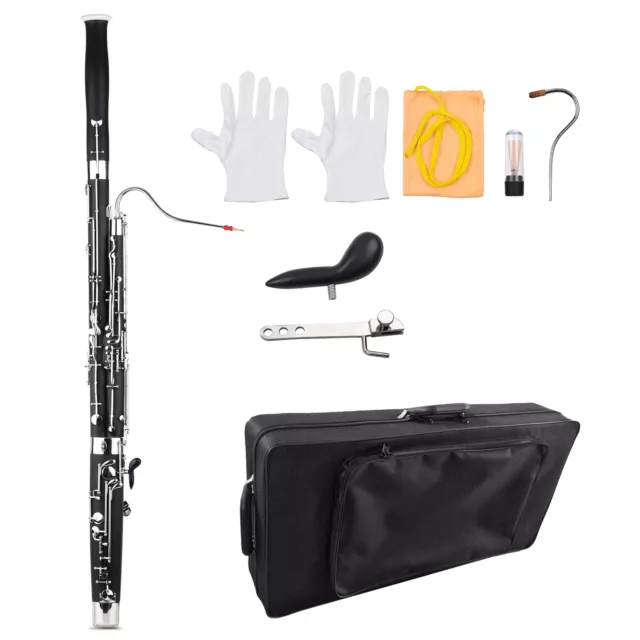 Professional C Key Bassoon Synthetic Wood Body Woodwind Instrument Full Set J7K3