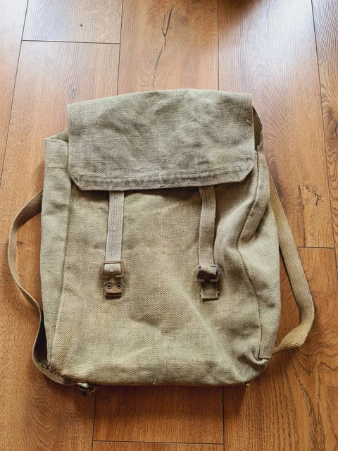 WW2 BRITISH ARMY Rucksack 1940 H&S LTD Rare Vintage Khaki Canvas ...