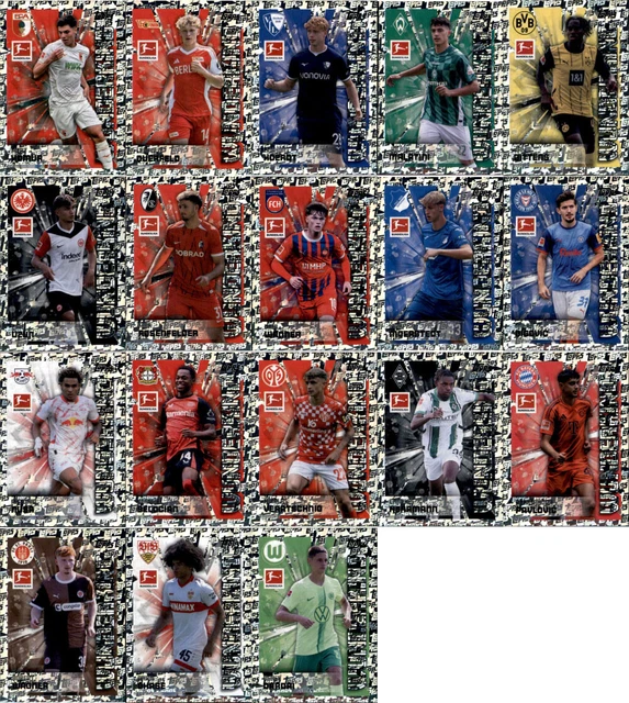Topps Bundesliga Sammelsticker Bundle 2025/26 – 5 Tüten + 40 Collect-it Hüllen