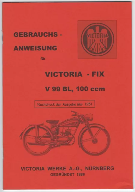 Gebrauchsanweisung VICTORIA - FIX, V 99 BL, 100 ccm, A 5,