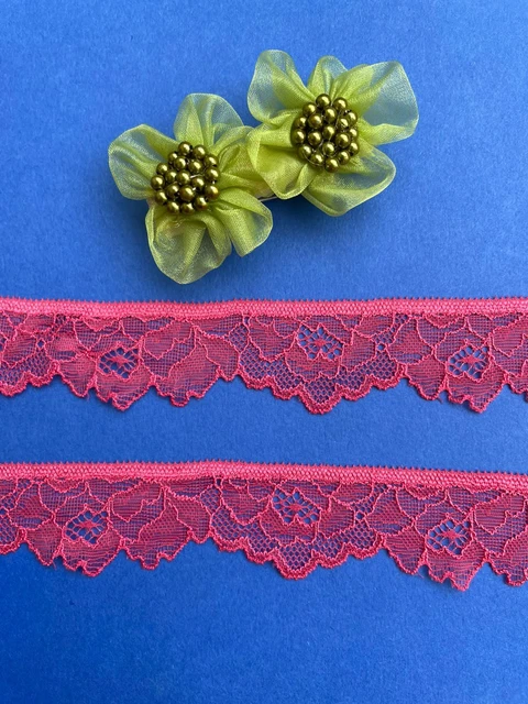50m/5m Dehnbare Encaje Wilde Assermelone 3cm Poliéster Spandex