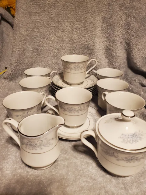 19 Pc Mikasa Dresden Rose Tea / Coffee Cup Fall Floral 8 Cups 8 Saucer Sug & Cre